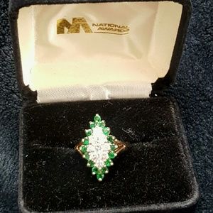 Diamond Emerald Cocktail Ring